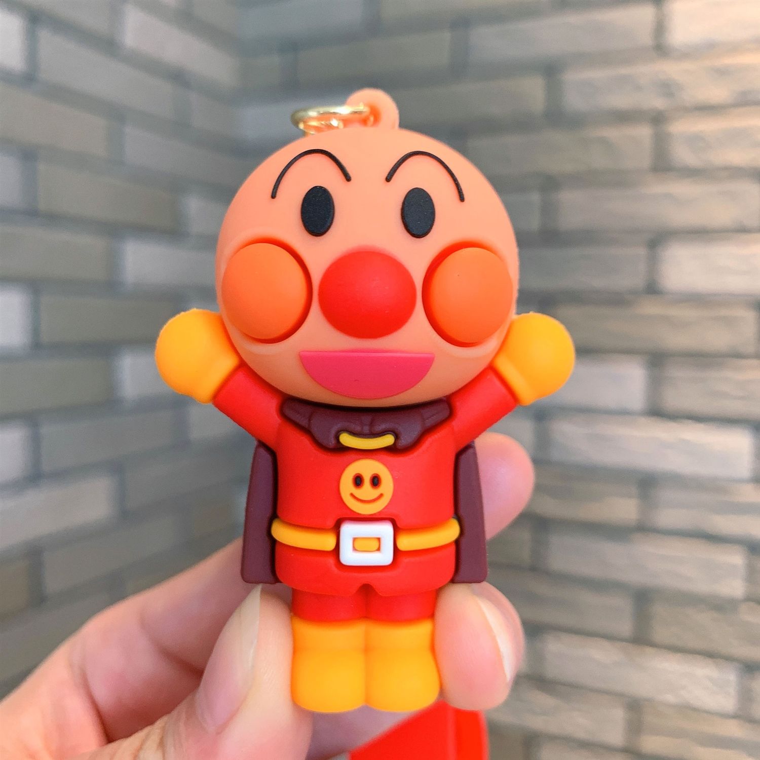 Carabiner Keychain - 新しいアニメ「アンパンマン」キーホルダー、3Dシリコン製フィギュア、ギフト、車用キーホルダー、バッグチャーム