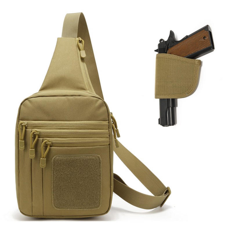Edc Concealed Carry Backpack - 新しい戦術的なチェストバッグ、ピストルホルスター、隠し銃キャリーポーチ、クロスボディEDCパック、ハンティングやキャンプ用のコンバーチブルバックパック