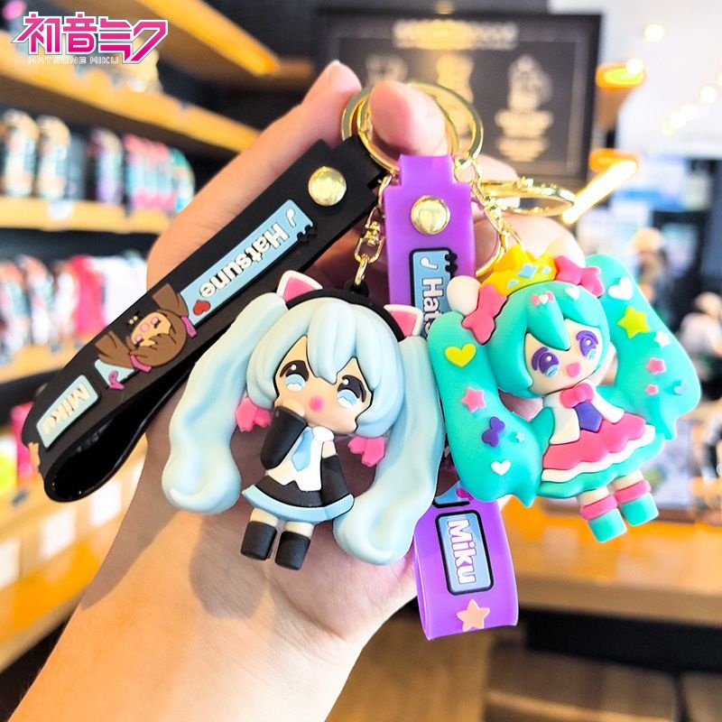 Carabiner Keychain - 初音ミクキーホルダー漫画かわいいで楽しいインスタイルアニメ人形バッグペンダント漫画小物車ハンガーバックパックペンダントギフト