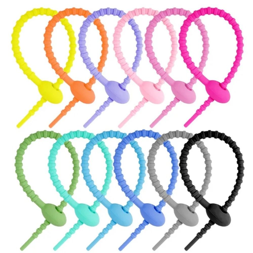 Cable Winder Keychain - Tadpole型ケーブルワインダー、シリコンリボン、イヤホン、充電ケーブル、タイストラップオーガナイザー用のディキーチェーンペンダント、セットあたり10個