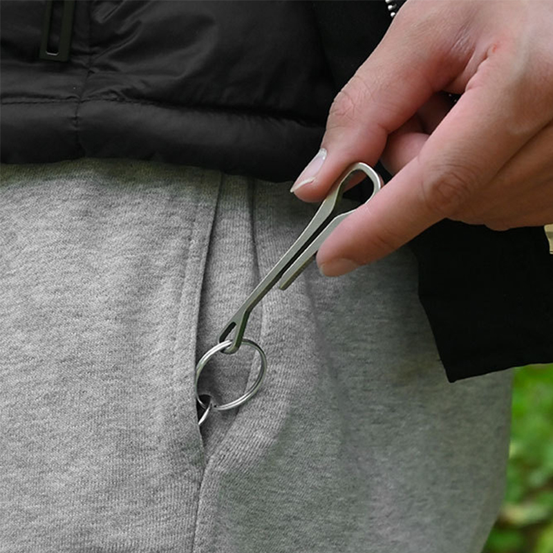 Edc Carry Clip - 73 ミリメートルロングファインシンプルな 304 ステンレス鋼コブラヘビ U フックベルトクリップキーホルダーキーリング