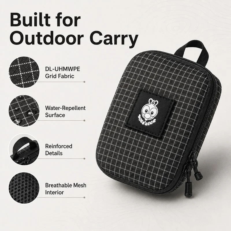 Edc Carry Pocket Pouch - EDCグリッドファブリックオーガナイザーポーチ撥水ハードシェル収納バッグポケットミニキャリーケースアウトドアケーブルガジェット救急キット