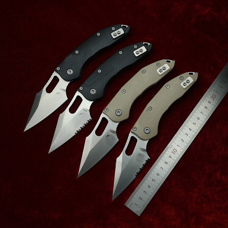 Edc Carry Clip - LEMIFSHE マニュアルステッチテクスチャード G10 ハンドルディープキャリークリップマーク M390MK ブレード狩猟魚