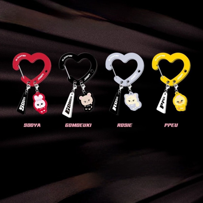 Carabiner Keychain - ブラックピンクの素敵なアクリル製ファンをテーマにした商品、かわいい装飾用カラビナ、トレンディなキーホルダー、バッグに毎日合わせて使えるもの