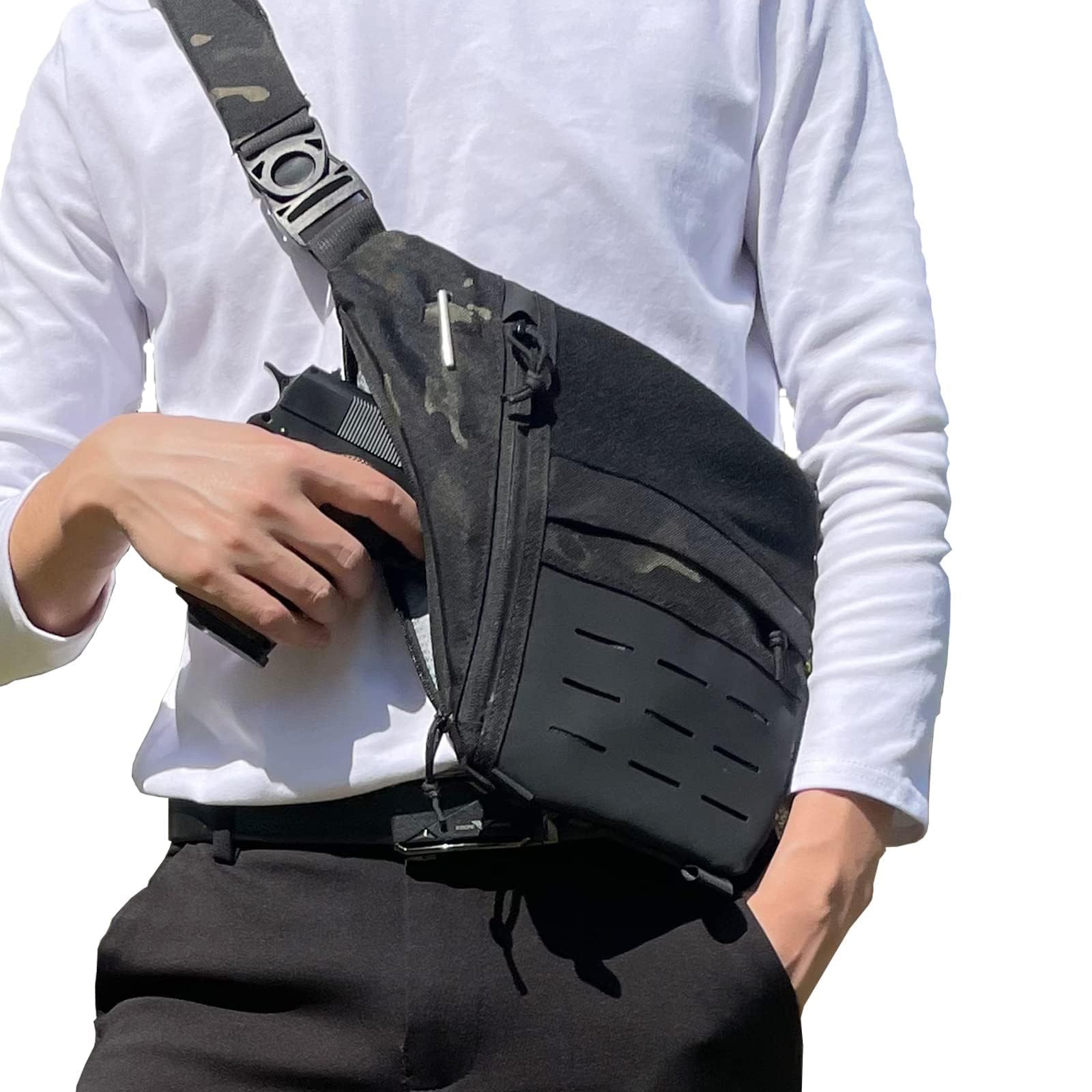 Edc Concealed Carry Backpack - タクティカルバッグ 隠し銃バッグ EDC キャリーポーチ 多機能クロスボディ ハンティング