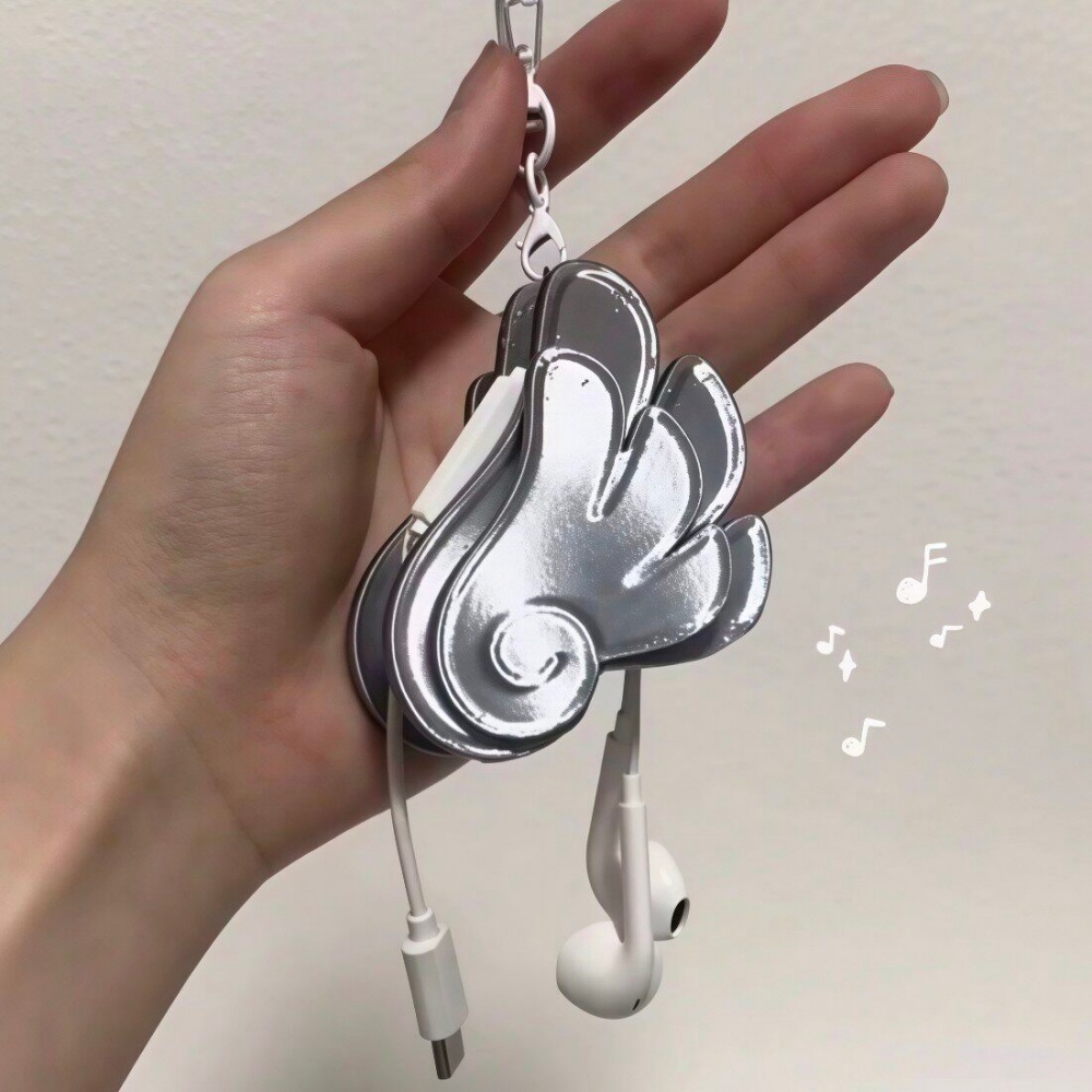 3Dプリント製エンジェルウィングケーブルワインダーキーチェー - Cable Winder Keychain のレビューと価格