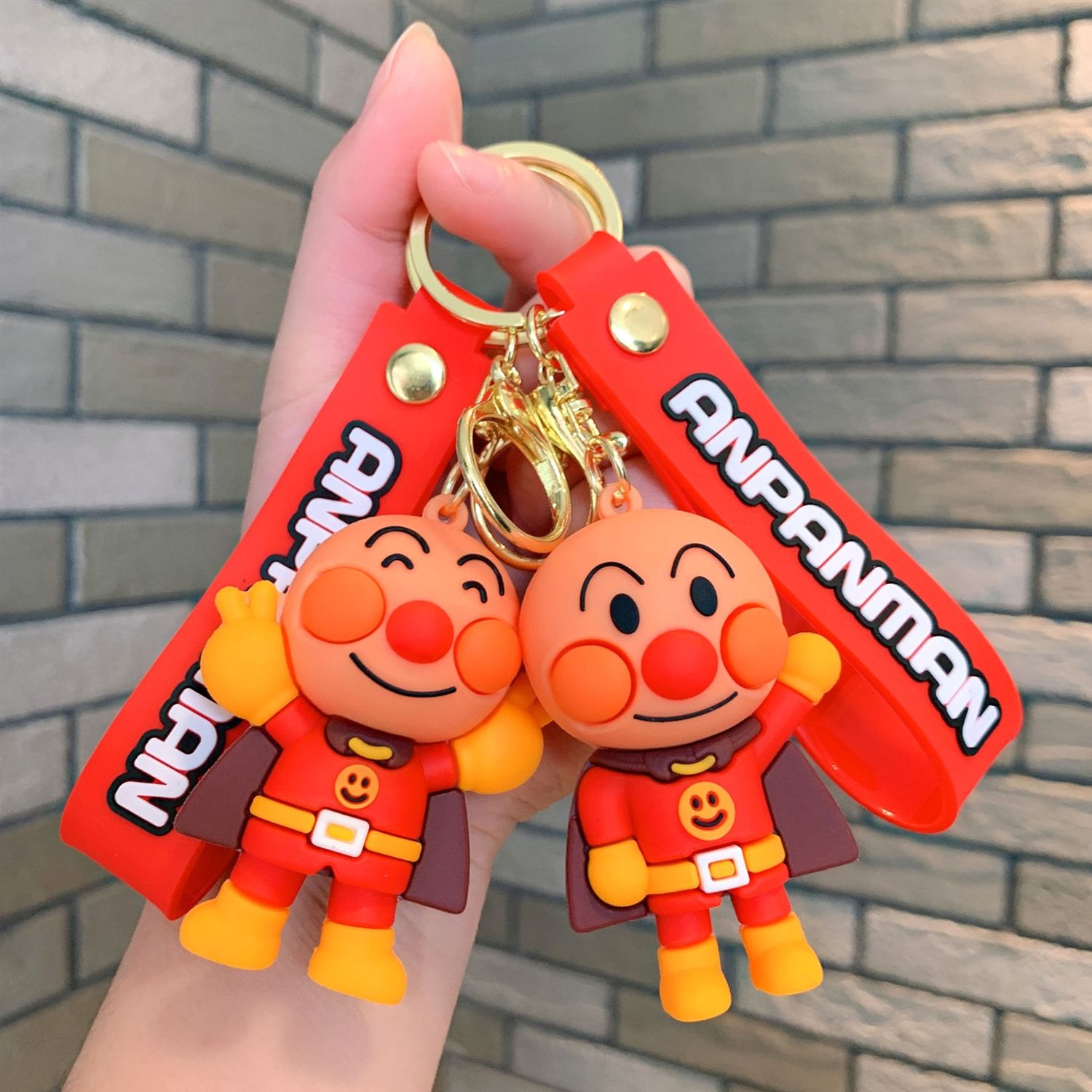 新しいアニメ「アンパンマン」キーホルダー、3Dシリコン製フィ - Carabiner Keychain のレビューと価格