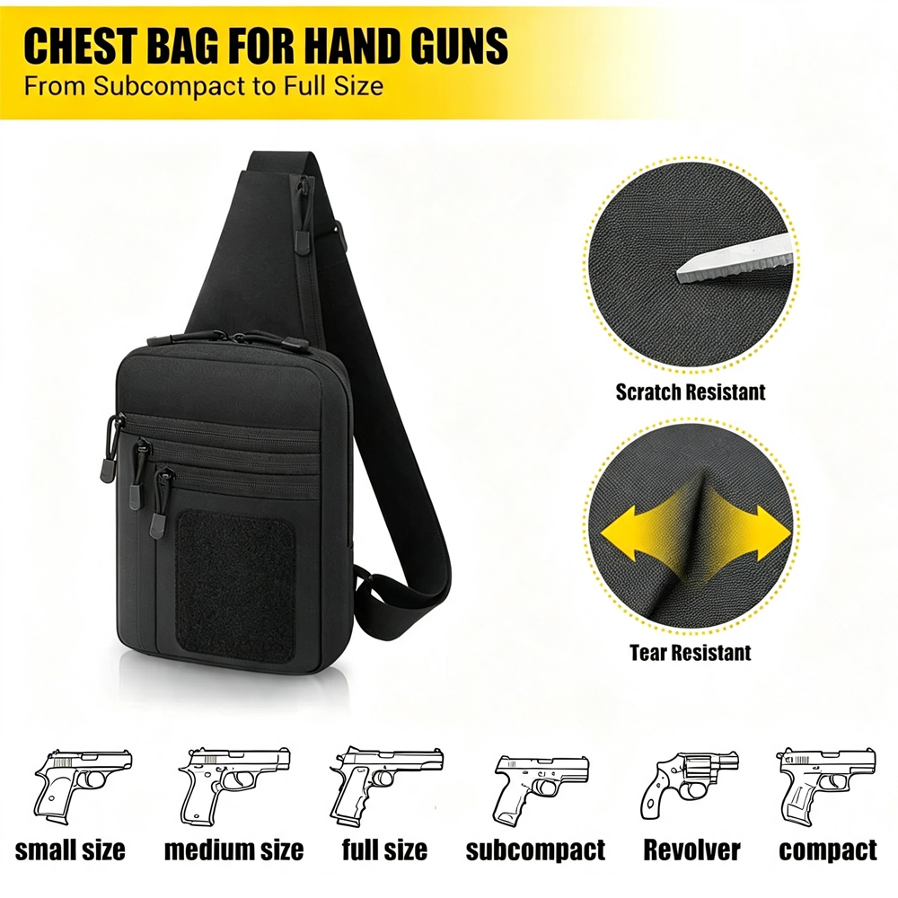 隠し銃持ち用チェストガンバッグ、ピストルガン収納バッグ、タク - Edc Carry Pistols のレビューと価格