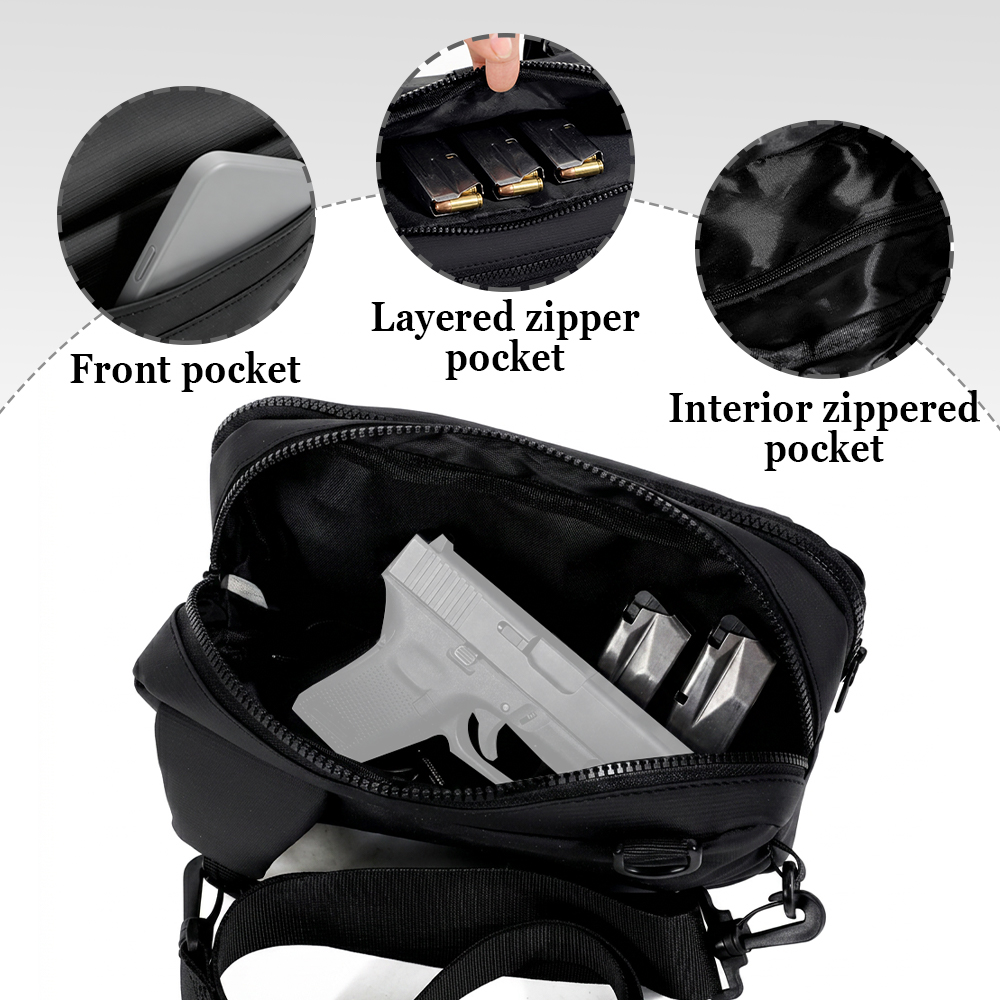 戦術的なピストルガンバッグ隠しキャリーハンドガン収納チェスト - Edc Concealed Carry Backpack のレビューと価格