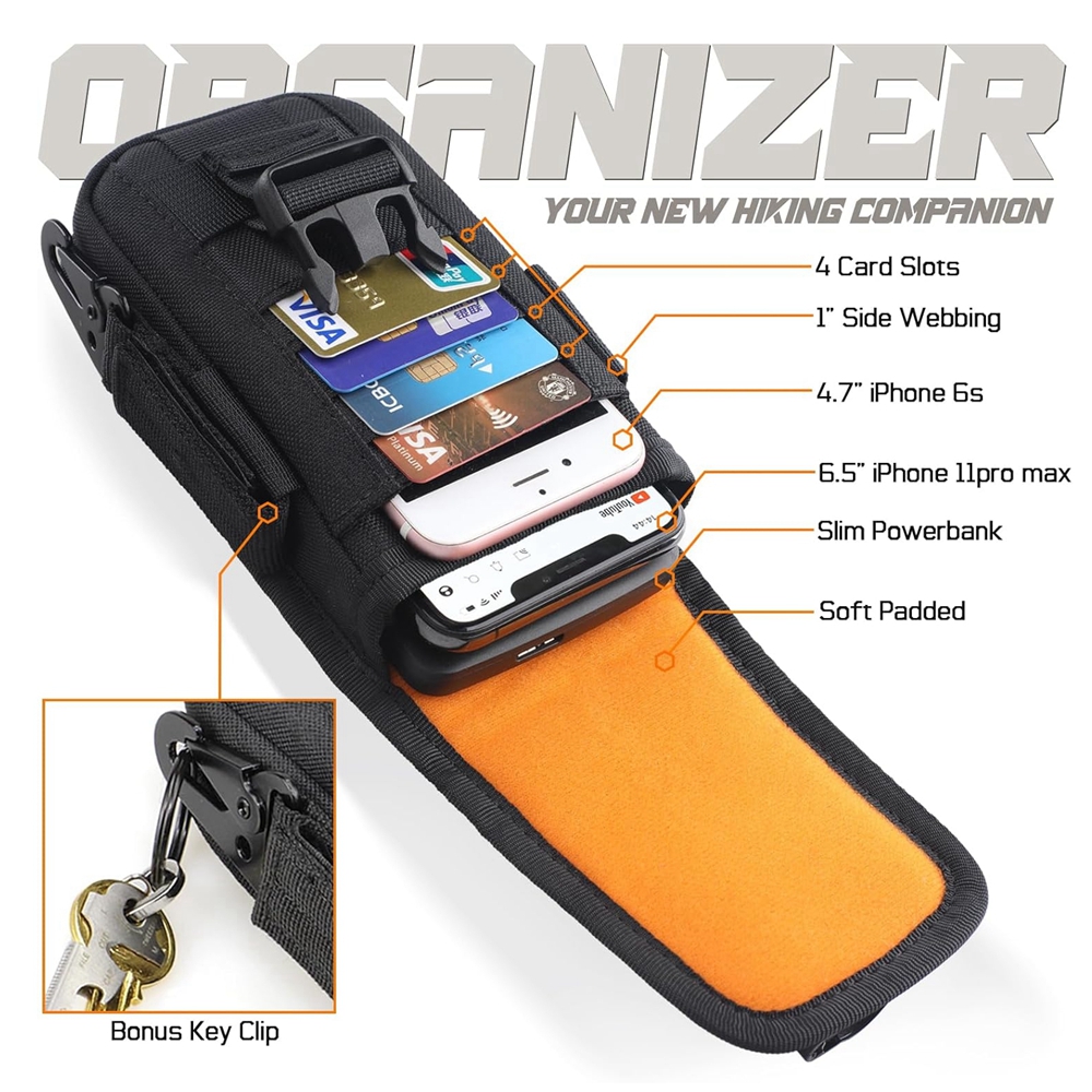 タクティカルフォンポーチMOLLE、スマートフォンホルスター - Edc Carry Holster のレビューと価格