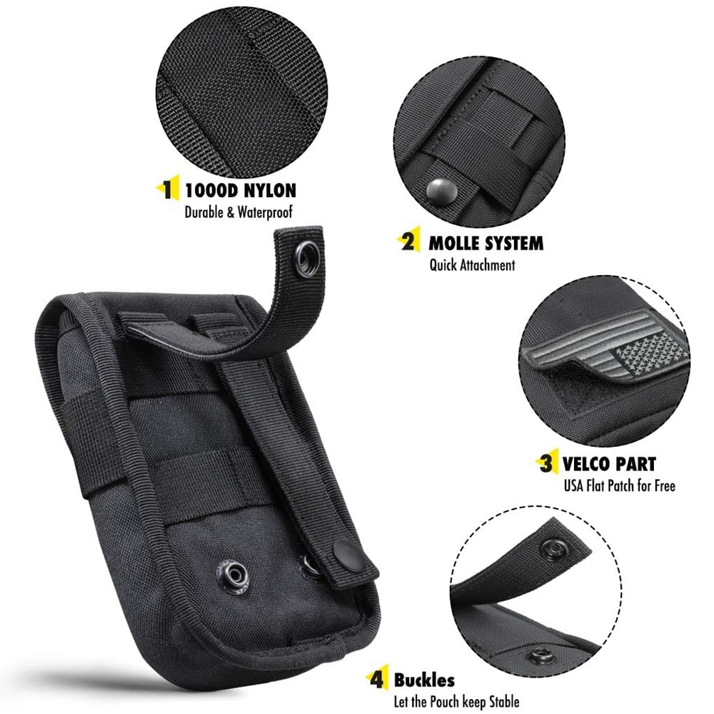 タクティカルフォンポーチMOLLE、スマートフォンホルスター - Edc Carry Holster のレビューと価格