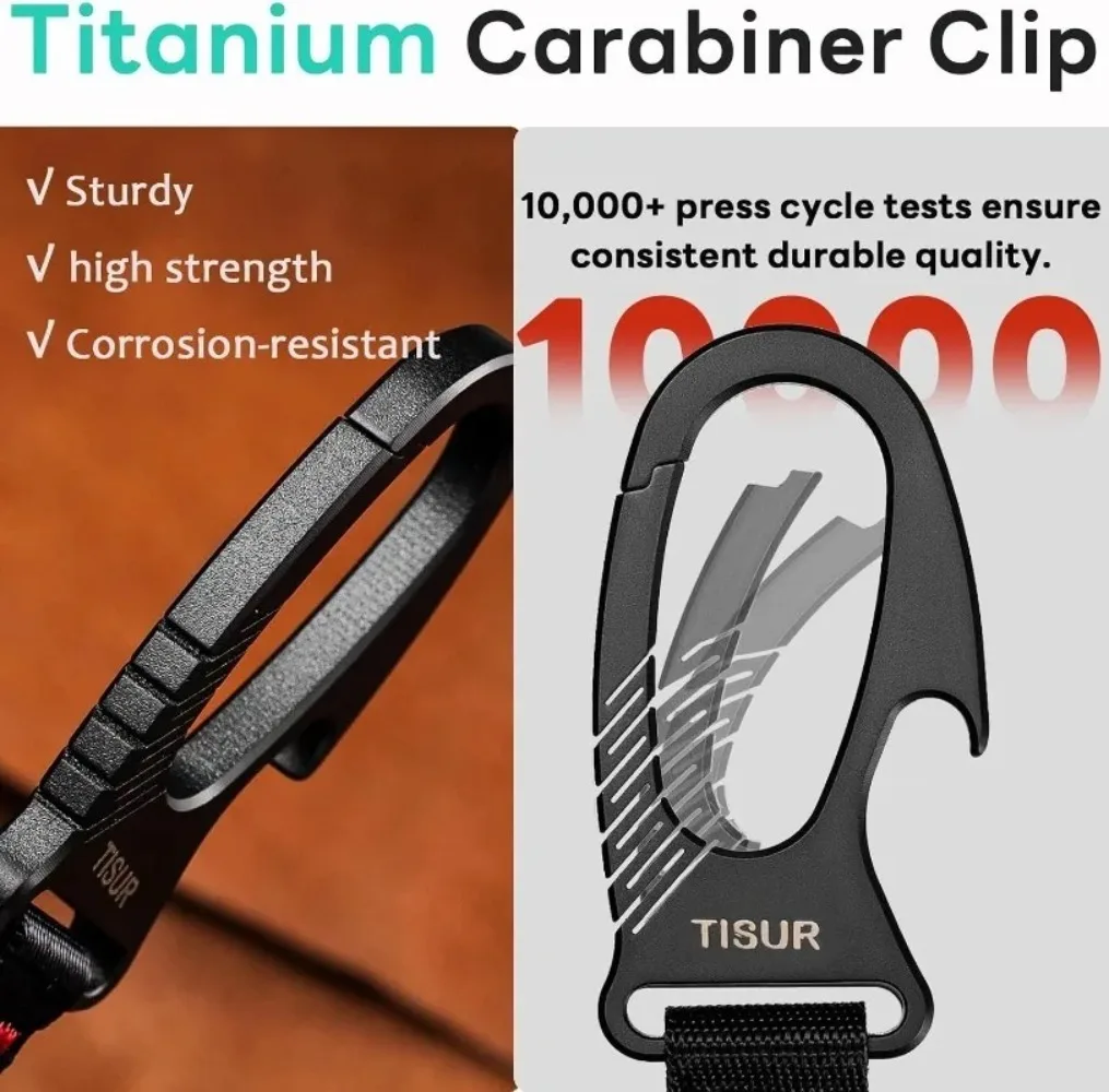 チタン製カラビナキーホルダークリップマルチツール、携帯用ボト - Edc Carry Clip のレビューと価格