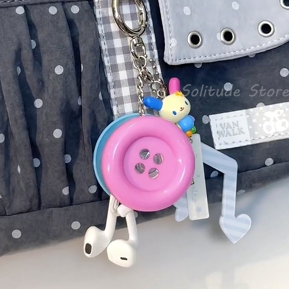 ヴィンテージY2K特大ボタンイヤホン装飾アクセサリー ケーブ - Cable Winder Keychain のレビューと価格