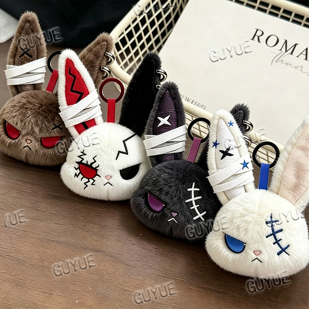 かわいいキーホルダー、ホットゴシックバニーぬいぐるみキーチェ - Carabiner Keychain のレビューと価格