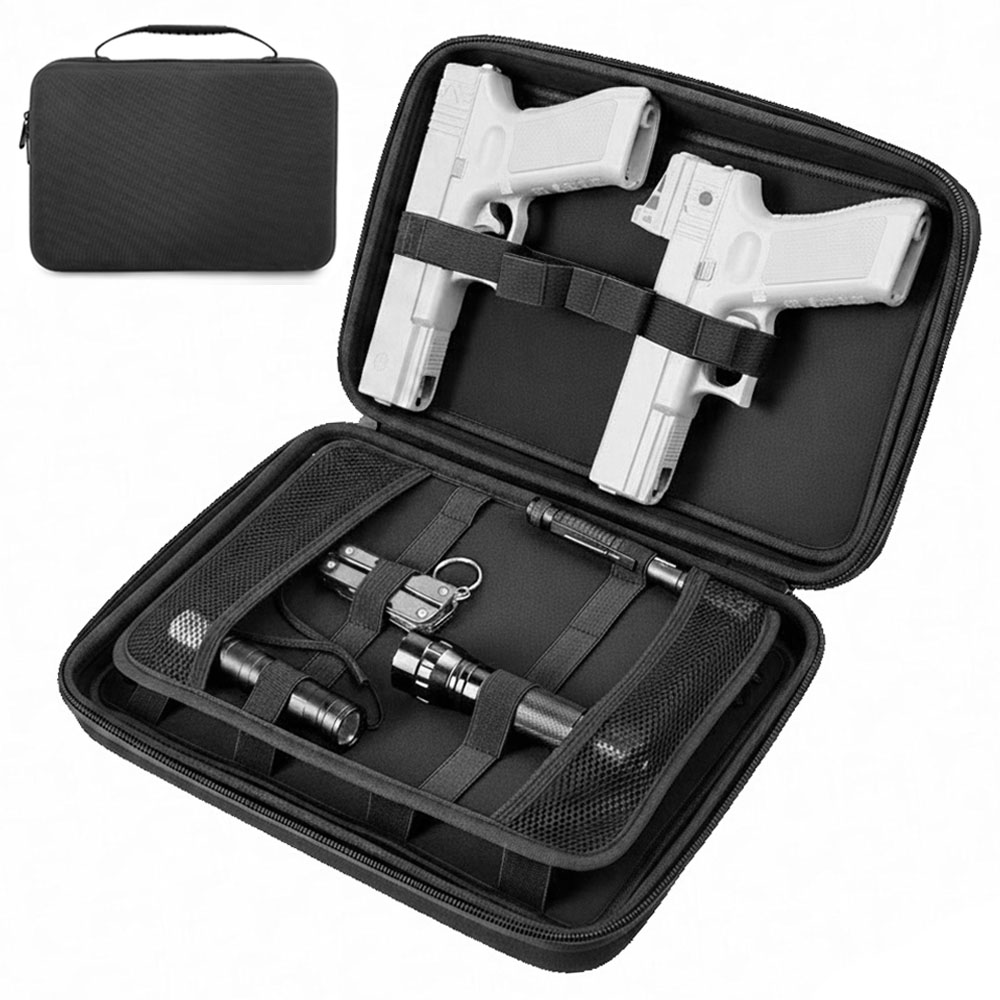 戦術的なピストルガンケースデュアルガン収納バッグ隠しキャリー - Edc Carry Pistols のレビューと価格