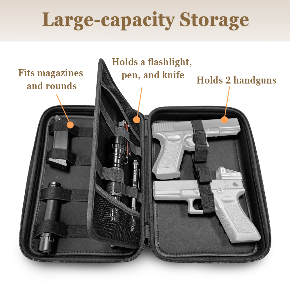 戦術的なピストルガンケースデュアルガン収納バッグ隠しキャリー - Edc Carry Pistols のレビューと価格