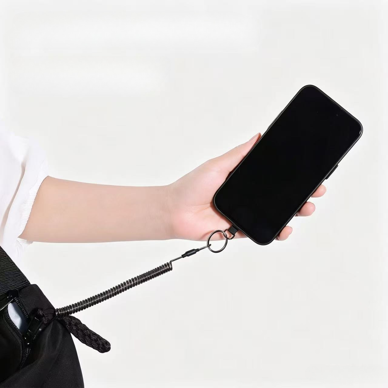 紛失防止フレキシブル電話ロープ、スプリング式格納式安全ライン - Carabiner Keychain のレビューと価格