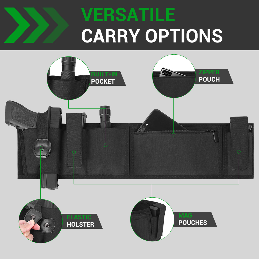 ベリーバンドガンホルスター隠しキャリーピストルホルスターウエ - Edc Carry Pistols のレビューと価格
